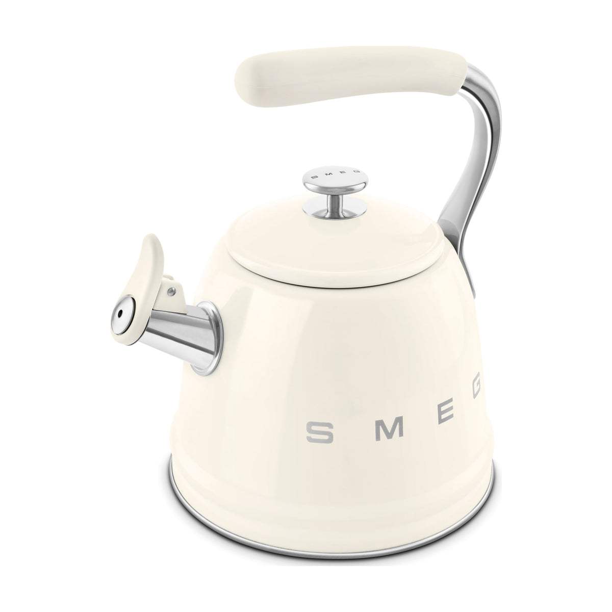 Hervidor silbante Smeg WKF01CR de 2,3 l, crema y apto para inducción