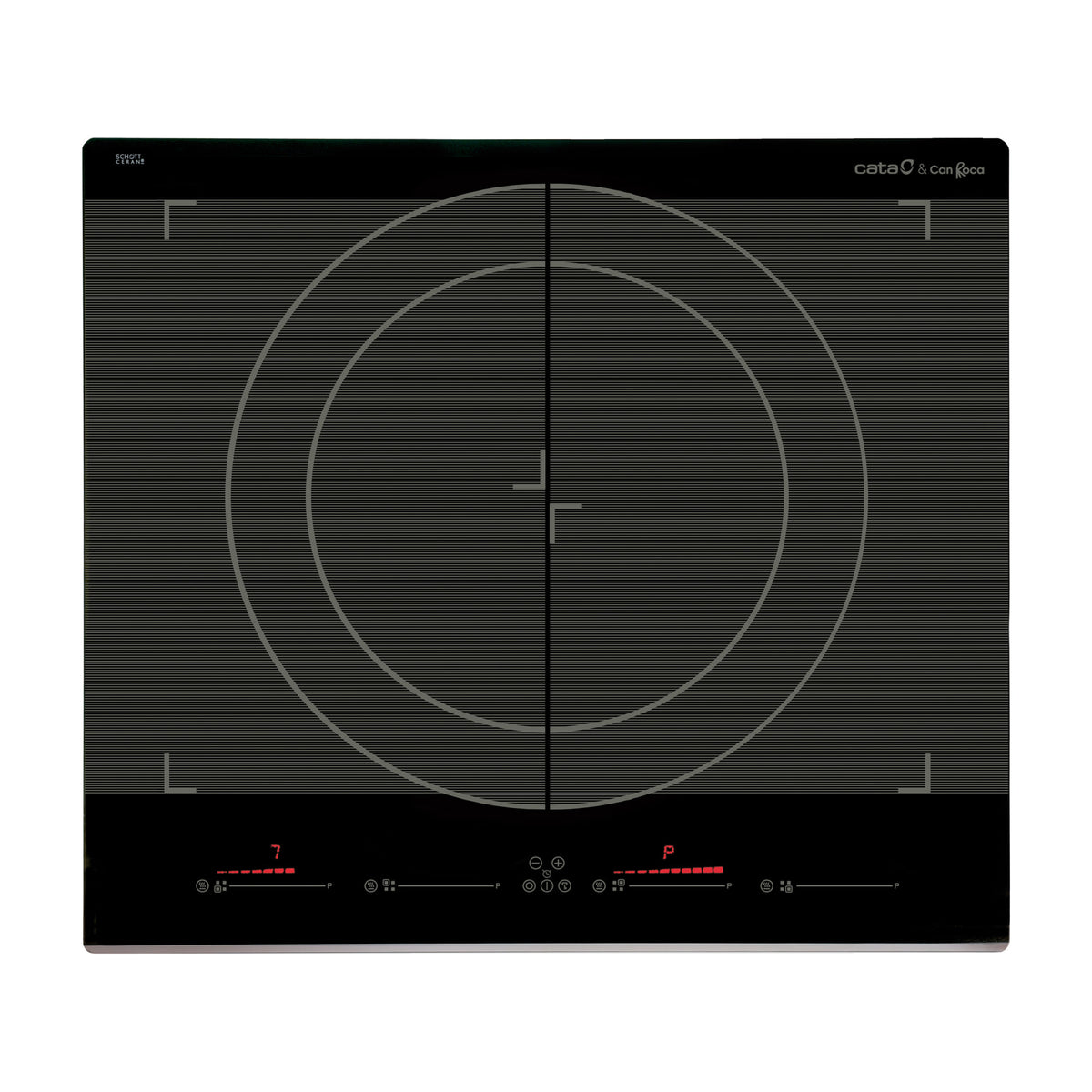 Placa de inducción CATA Giga 600 BK con 4 zonas flexibles y Booster