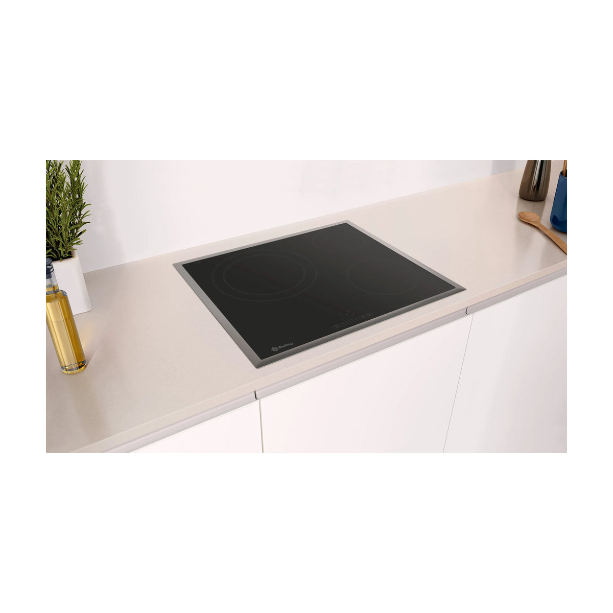 Placa vitrocerámica Balay 3EB715XR, 3 zonas y marco inox