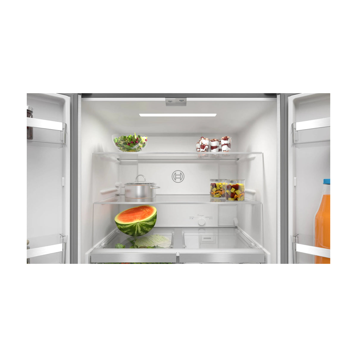 Frigorífico americano Bosch KMC85LBEA de 547 l, Total No Frost y cristal negro