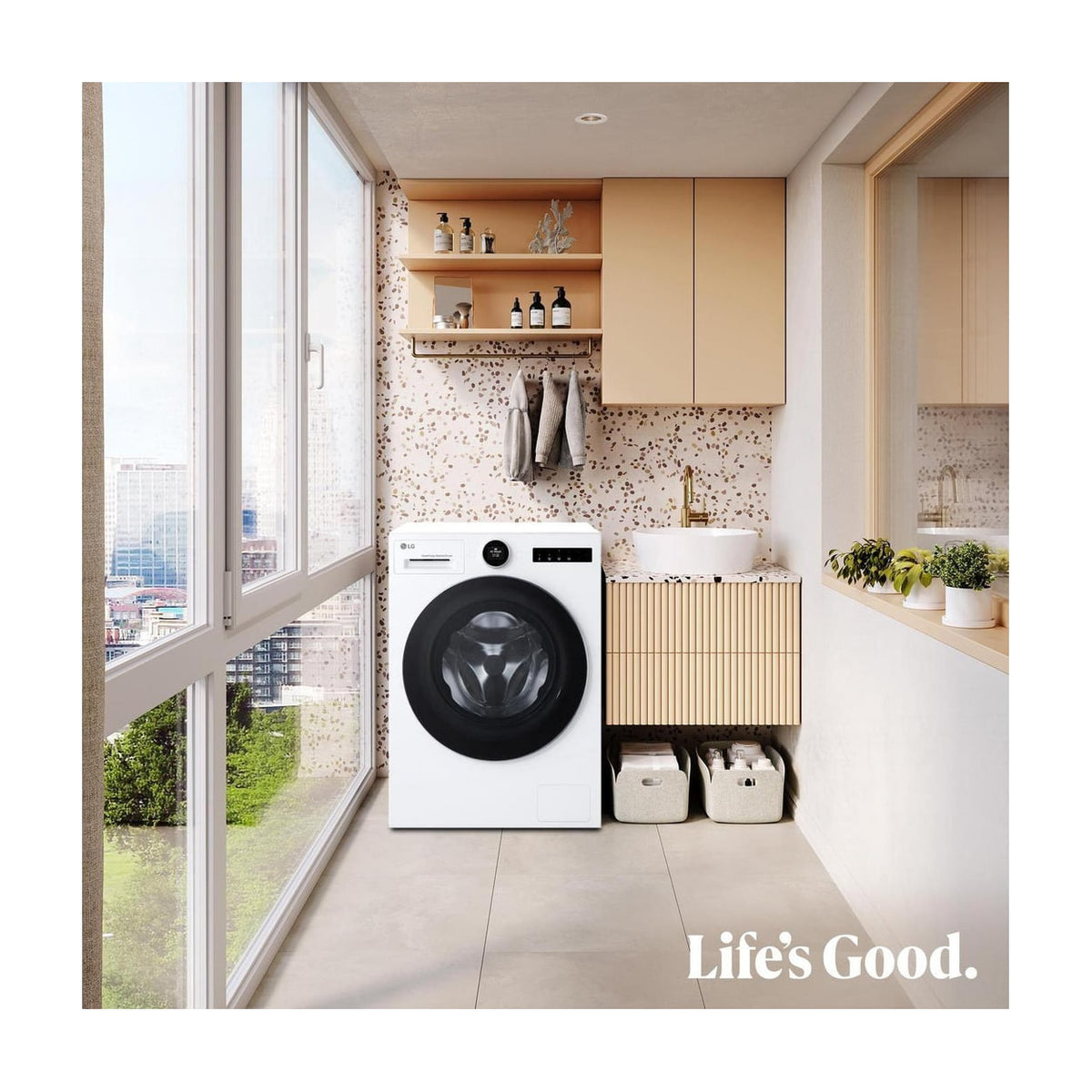 Lavasecadora LG WHX9096TLC 9/6 kg, 1400 rpm, bomba de calor Dual Inverter y Wi-Fi