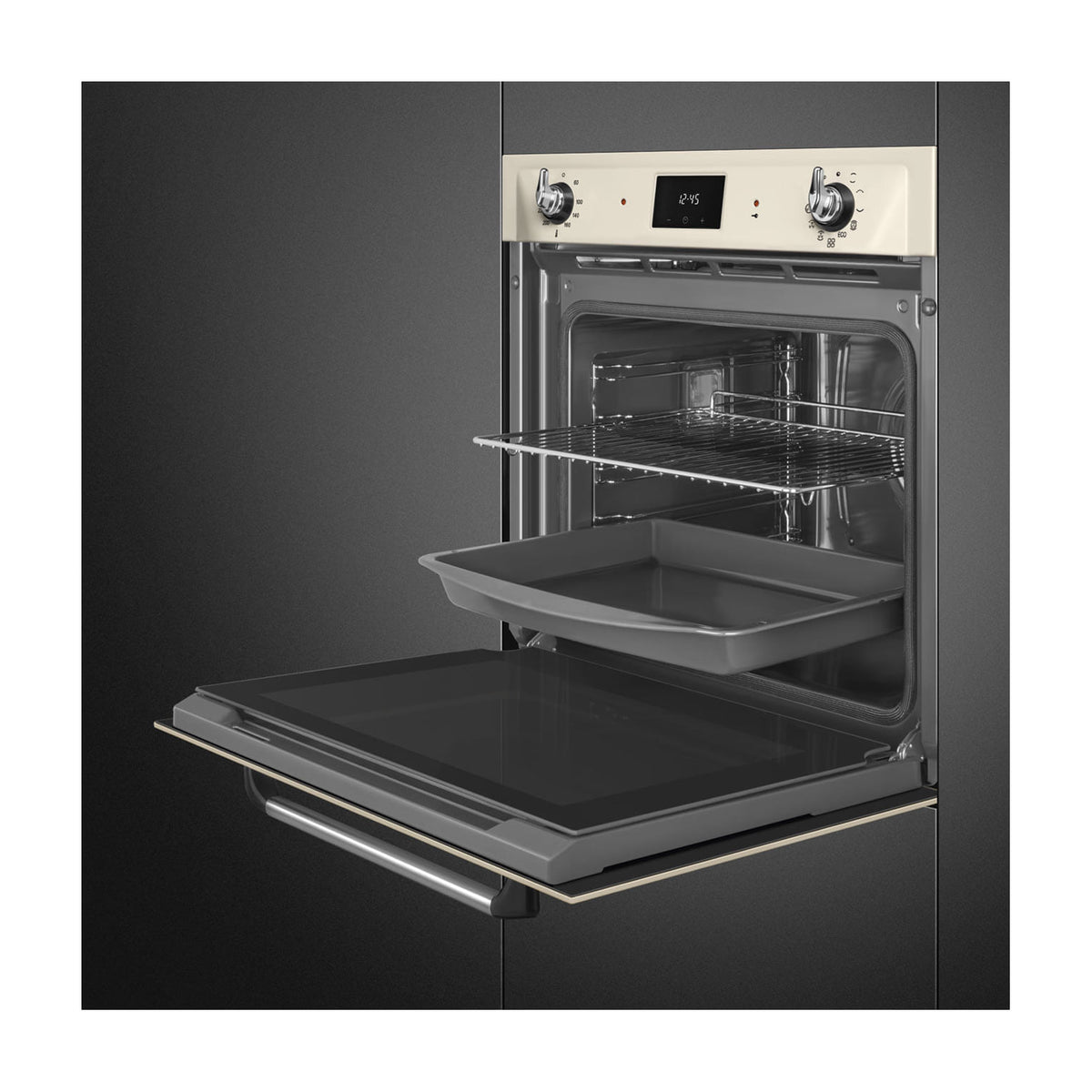 Horno multifunción Smeg SOP6900TP pirolítico, 68 l, crema