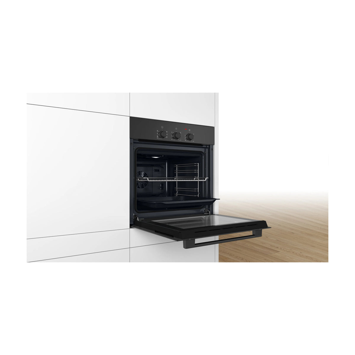 Horno multifunción Bosch HBF011BA2 de 66 l con aire caliente 3D, negro