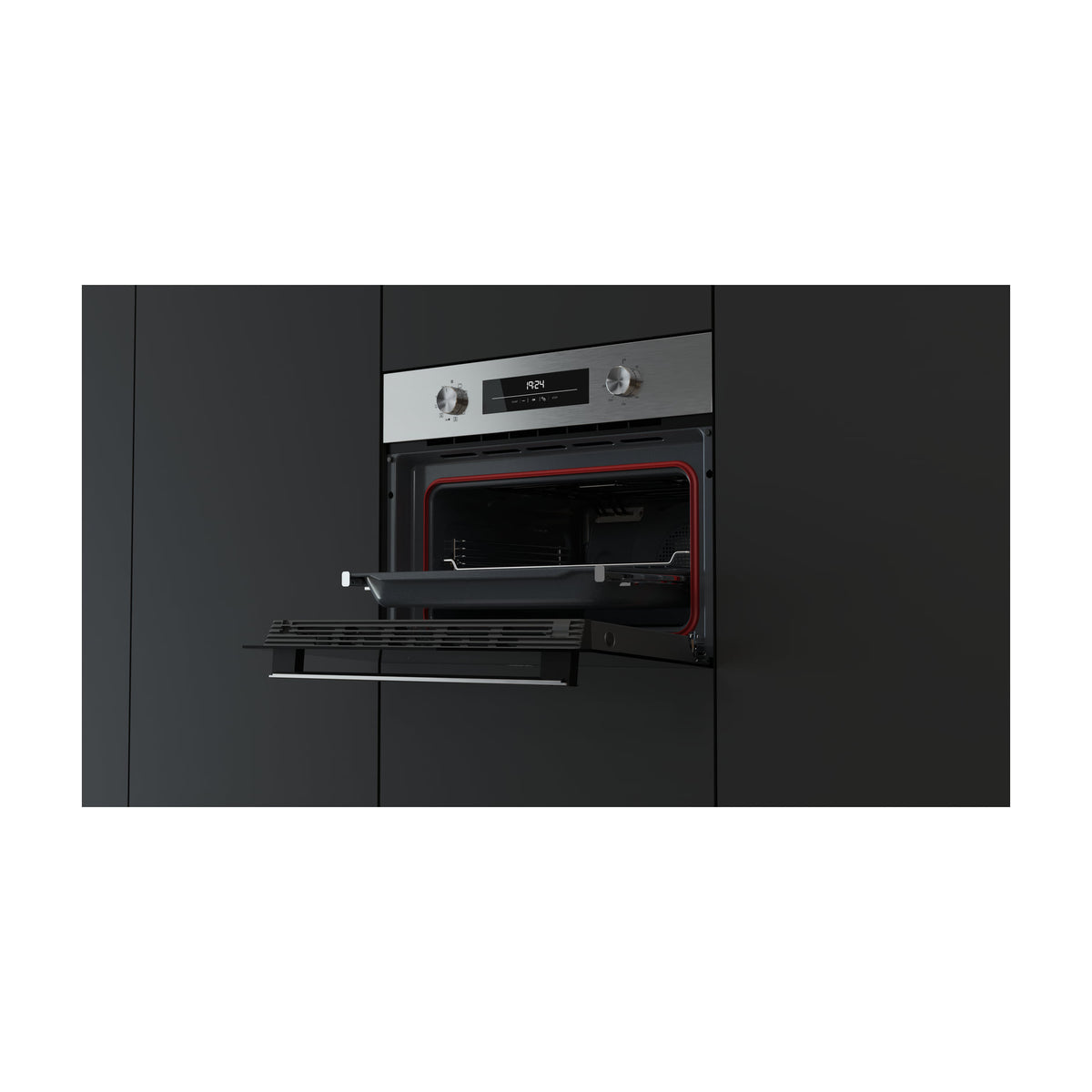 Horno multifunción compacto Teka NEO HSC 6350 Inox, 44 litros e HydroClean