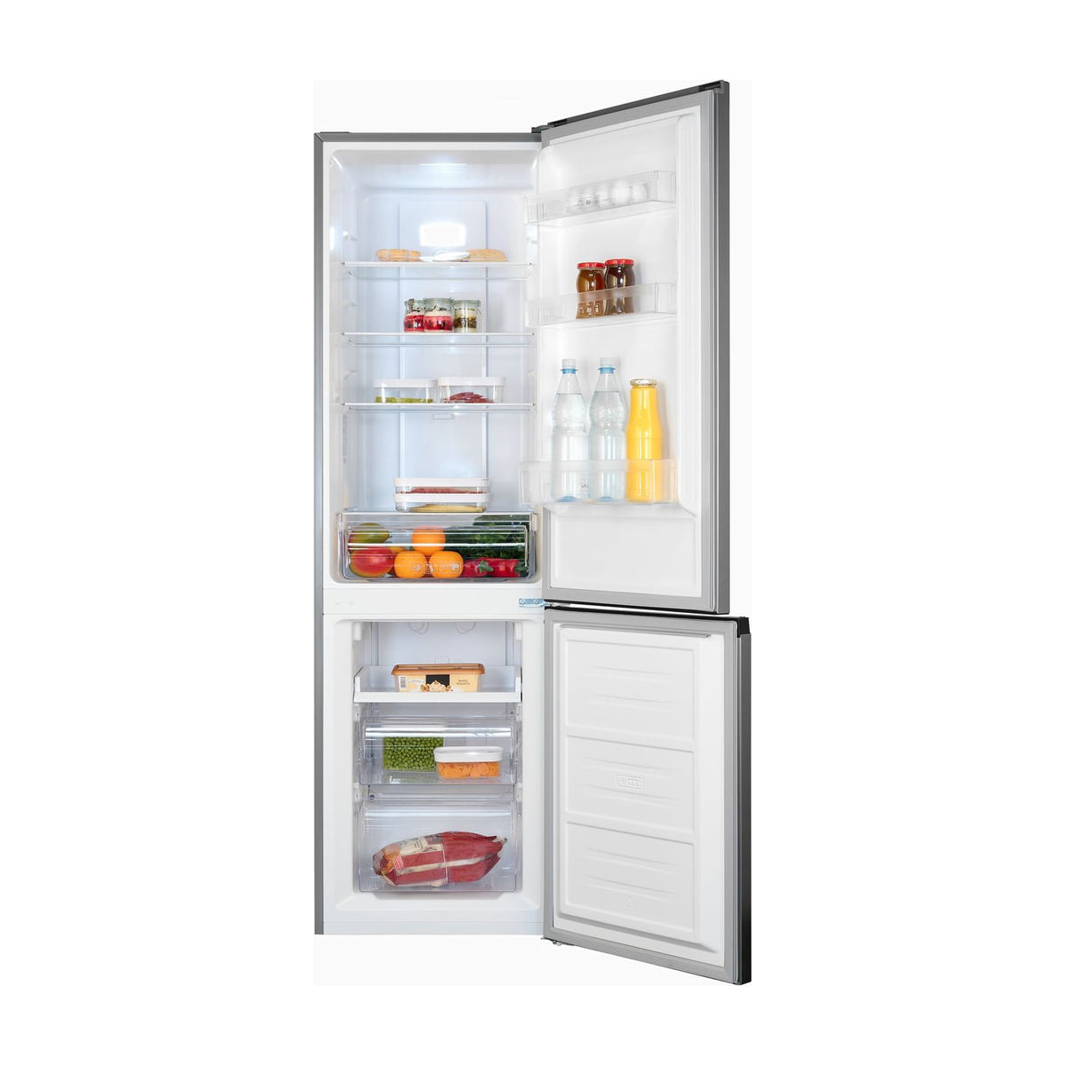 Frigorífico combi Exquisit KGC265-70-NF-040D inoxlook, No Frost, 253 l
