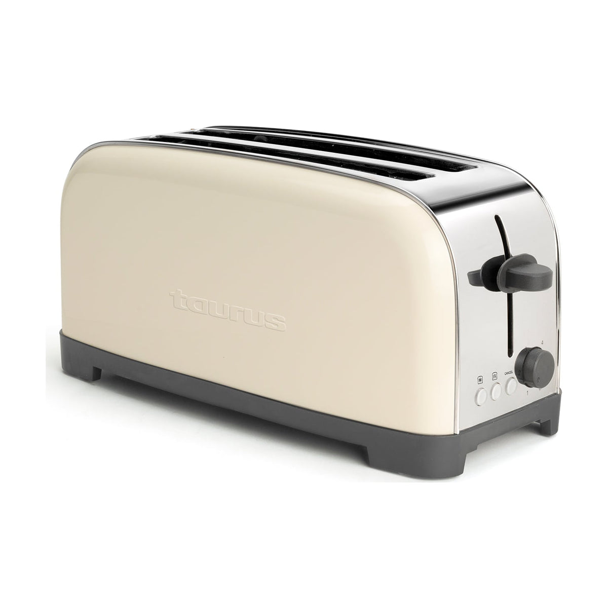 Tostadora Taurus Vintage Cream TO1401, 2 ranuras extralargas y 1400 W