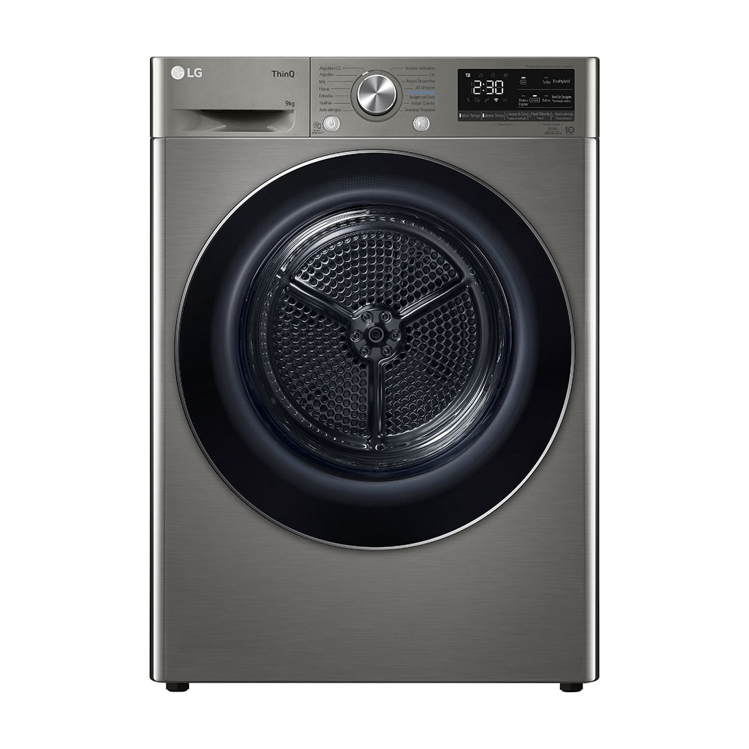 Secadora LG RH90V9PV2N de bomba de calor, 9 kg, inox antihuellas