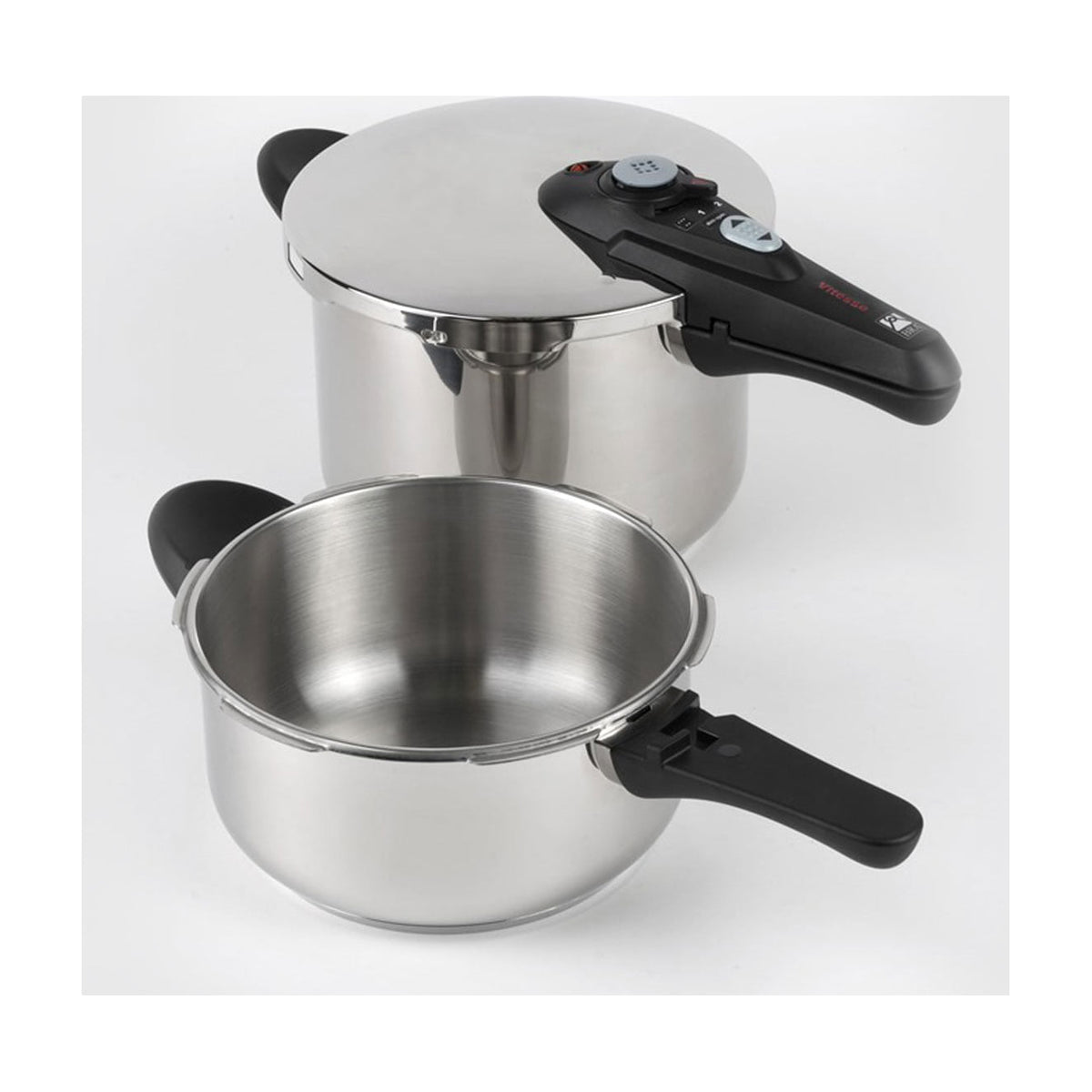 Set de ollas a presión BRA Vitesse Dúo 4 + 7 l, acero inoxidable e inducción