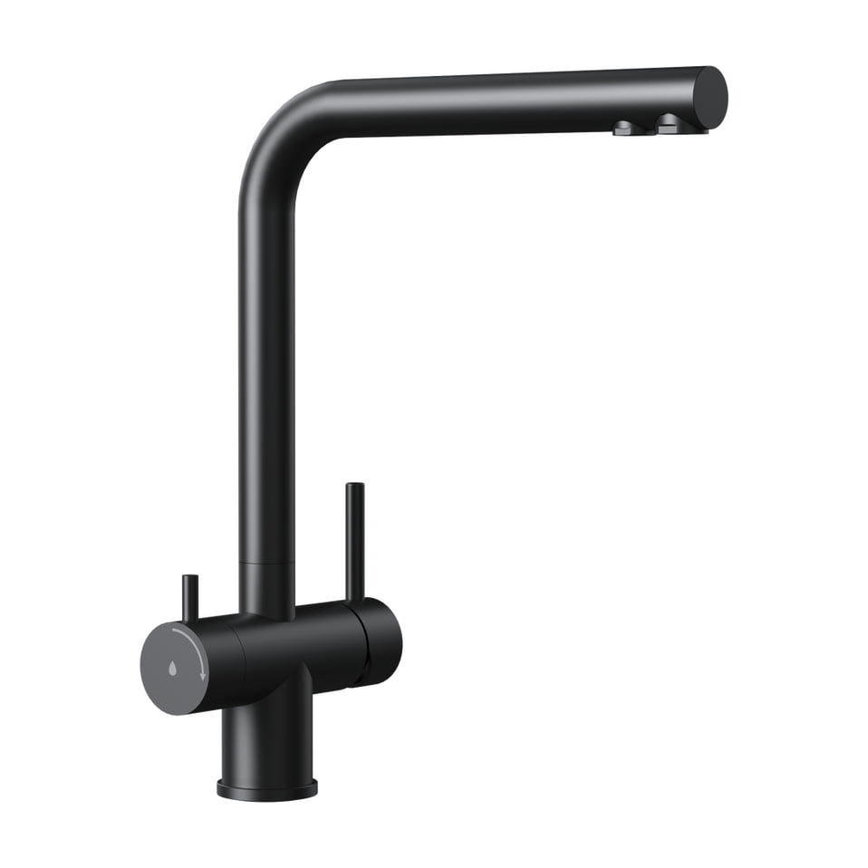 Grifo de cocina Teka UNI 3330 negro, bimando y 3 vías