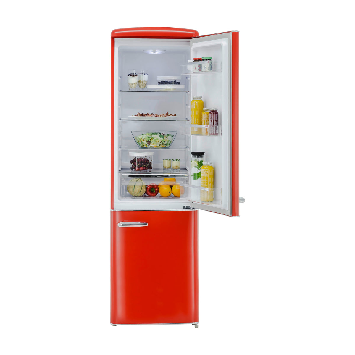 Frigorífico combi Exquisit RKGC250-70-H-160E rot retro rojo, 244 L, clase E