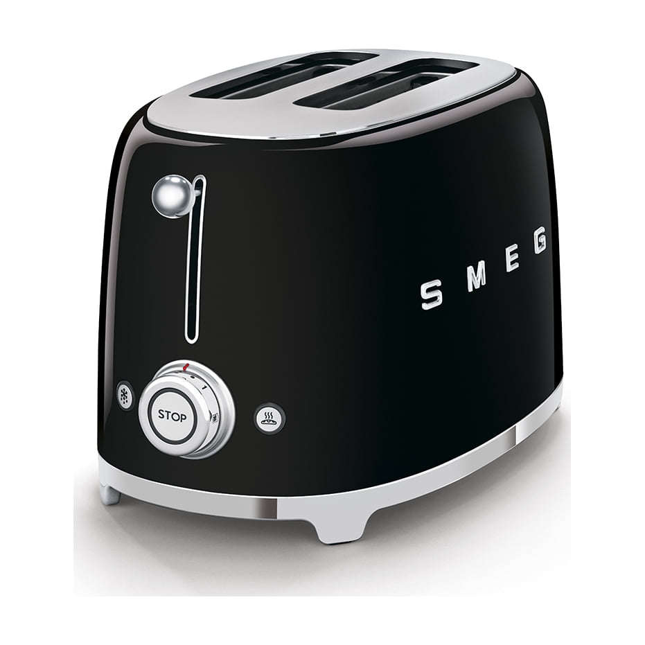 Tostadora Smeg TSF01BLEU de 2 ranuras, 950 W, negro brillante