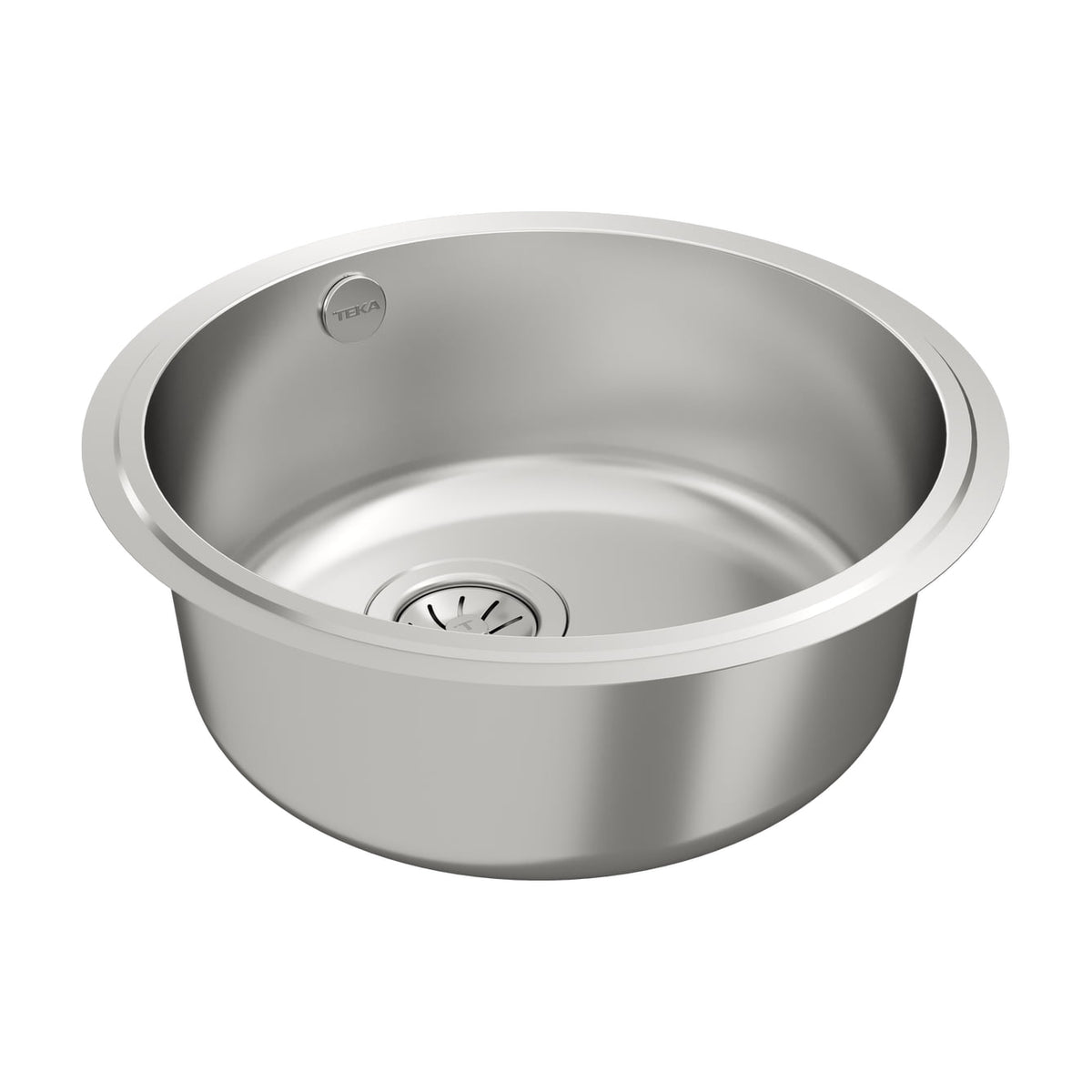 Fregadero Teka BE Ø390 de inox, una cubeta y bajo encimera