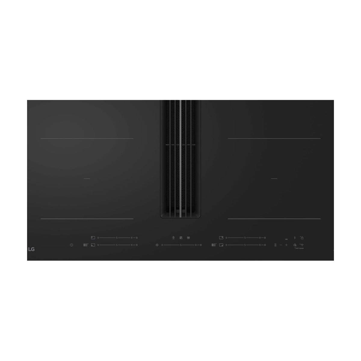 Placa de inducción con extractor LG KCH7D3227MN, 83 cm y 2 zonas flexibles