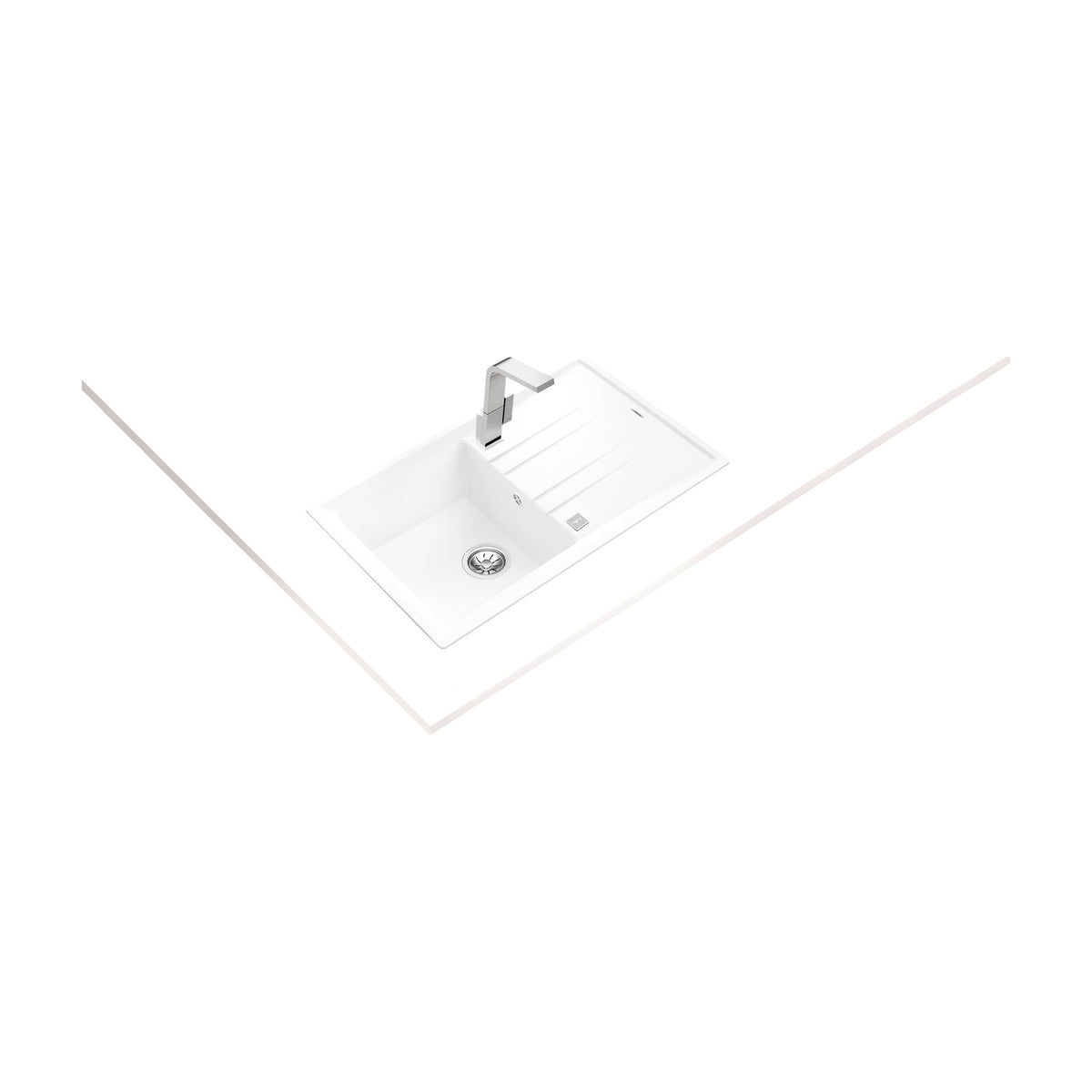 Fregadero Teka Stone 50 B-TG 1C 1E blanco con escurridor reversible