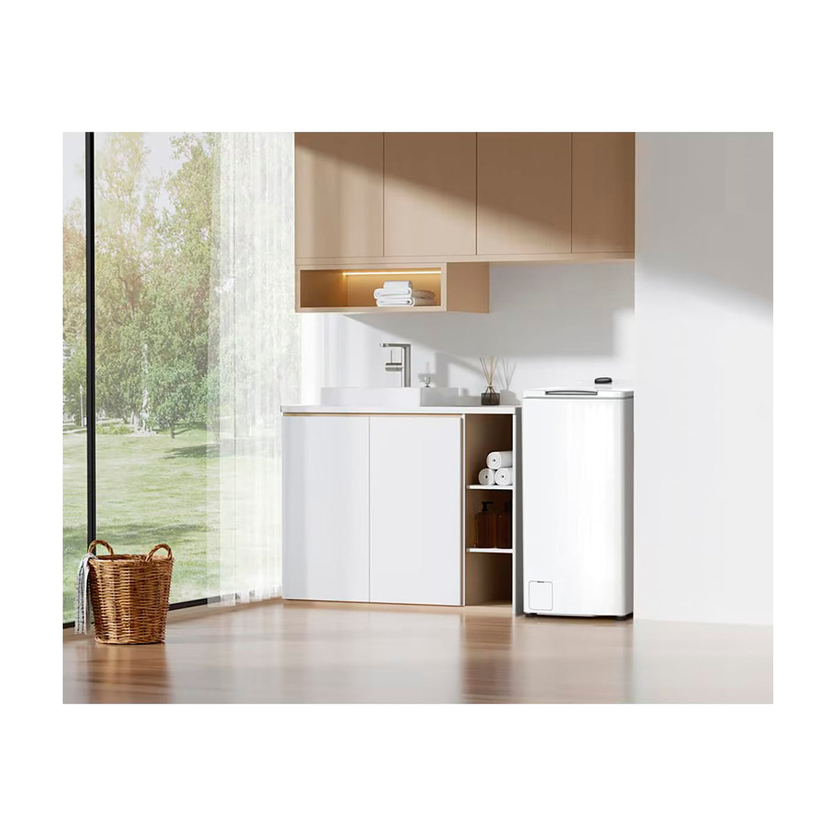 Lavadora de carga superior Midea MF100T80B/W-ES, 8 kg, clase A