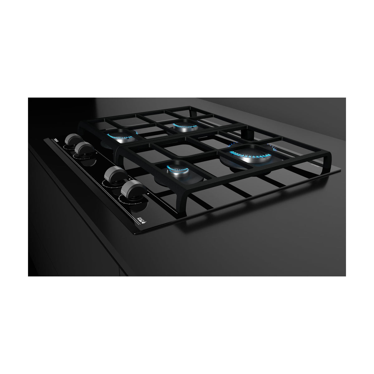Placa de gas Teka GZC 64300 XBN, 60 cm, cristal negro y ExactFlame
