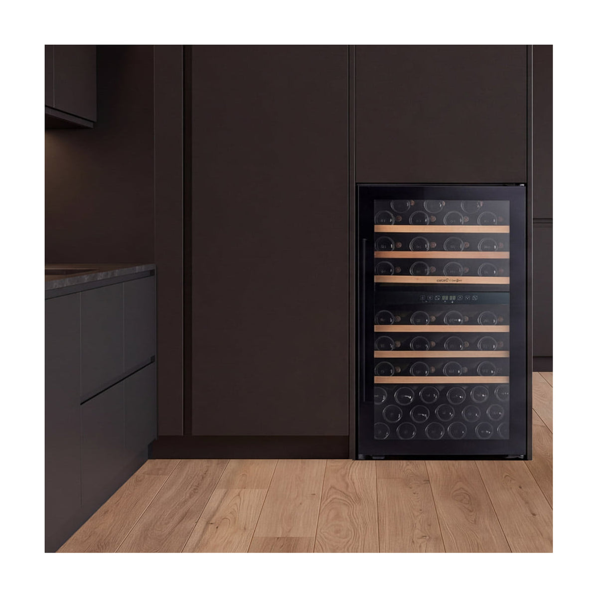 Vinoteca Cata VI 59103 FS BK, 65 botellas y dos zonas de temperatura