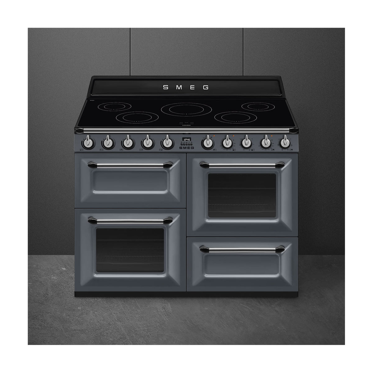 Cocina de inducción Smeg TR4110IGR2, 110 cm y 3 hornos