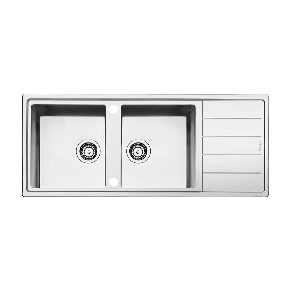 Fregadero Smeg LDR116-2 de dos cubetas con escurridor reversible, 116 cm