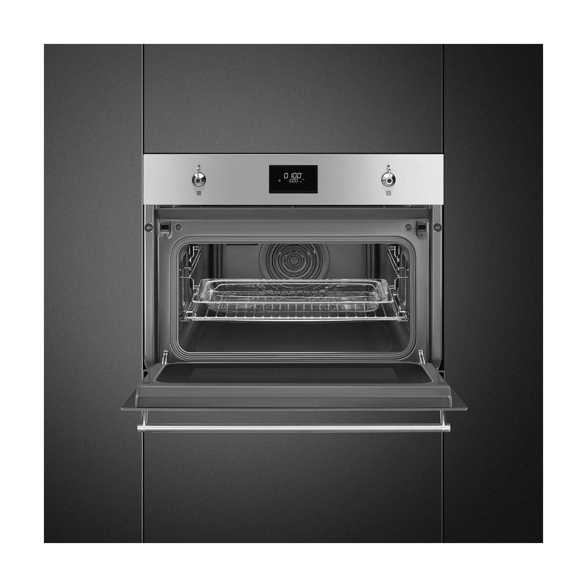 Horno compacto con microondas Smeg SO4301M1X, 40 l, inox
