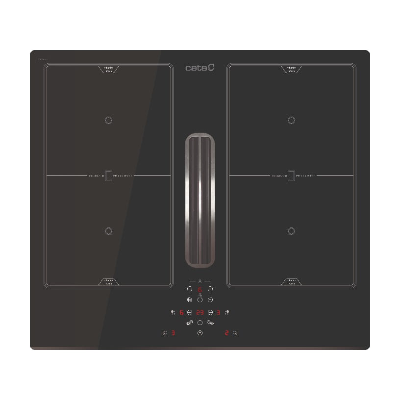 Placa de inducción con extractor Cata AS 600, 59 cm y 4 zonas flexibles