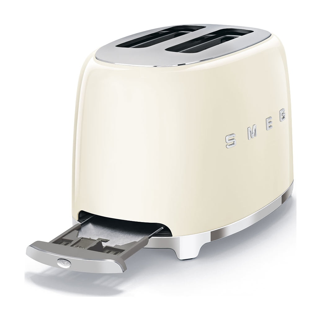 Tostadora Smeg TSF01CREU de 2 ranuras y 950 W, color crema