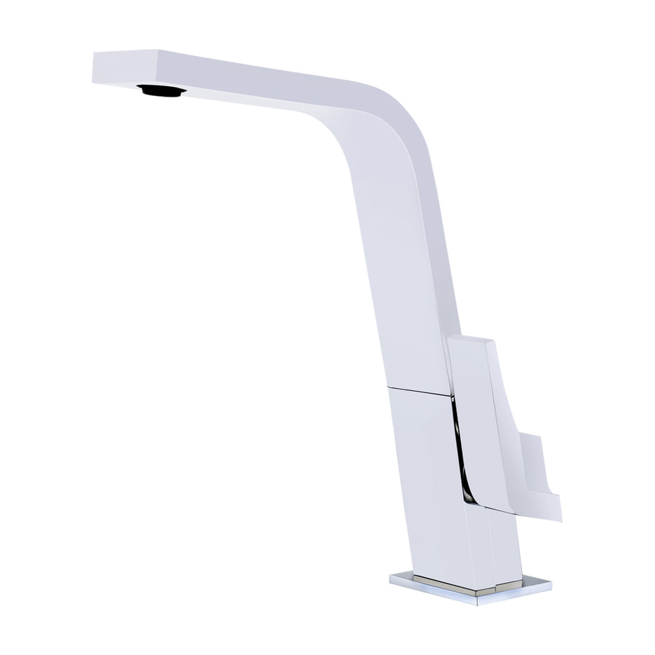 Grifo de cocina Teka IC 915 blanco, monomando con caño alto giratorio