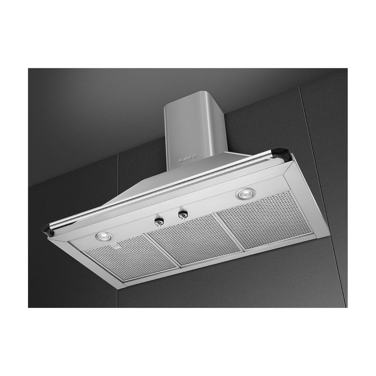 Campana decorativa Smeg KTR90XE de 90 cm en inox con modo intensivo