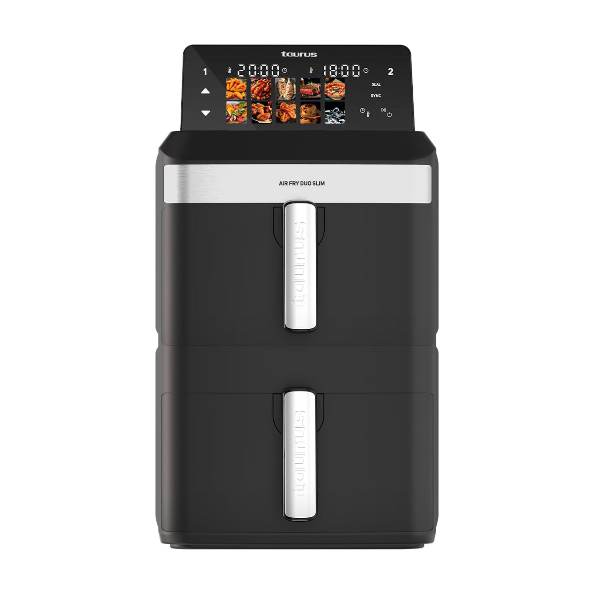 Freidora de aire Taurus Air Fry Duo Slim AF2602D, 13 l y doble cesta