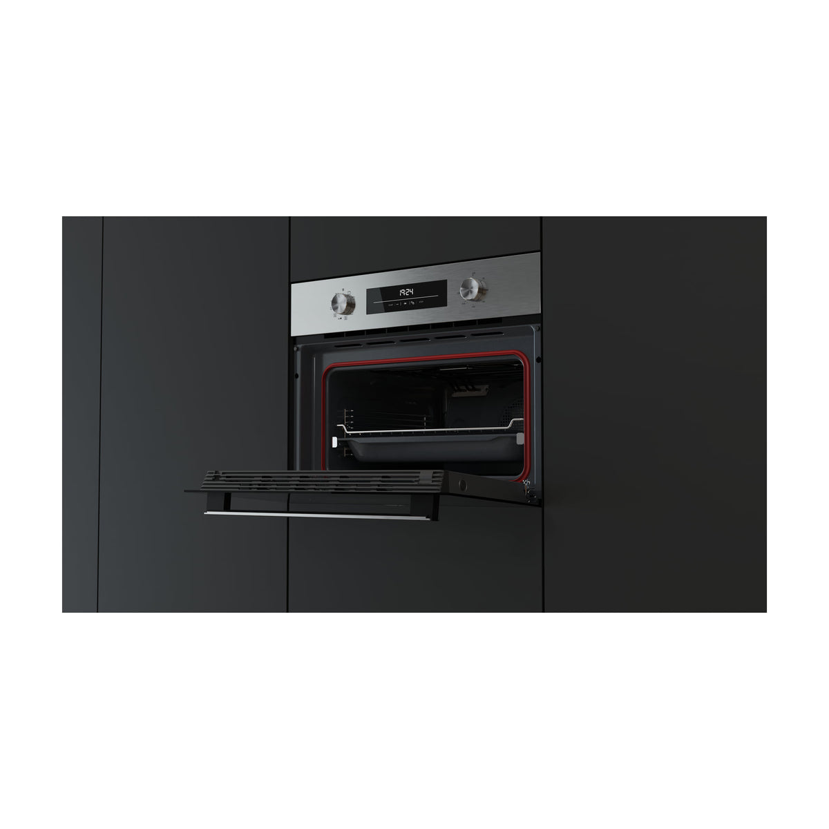 Horno multifunción compacto Teka NEO HSC 6350 Inox, 44 litros e HydroClean
