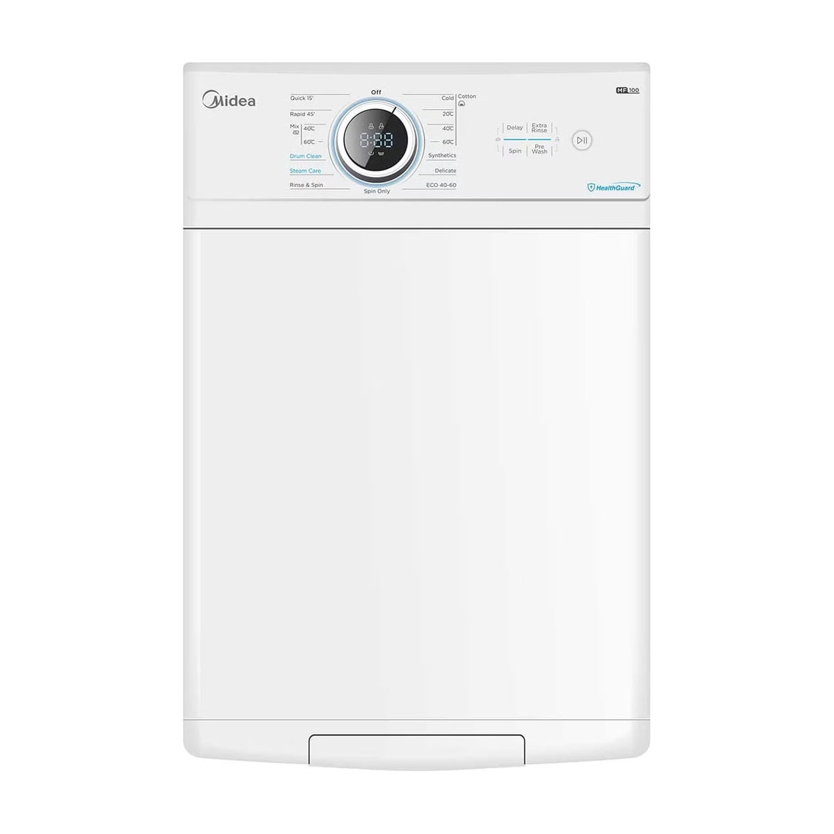Lavadora de carga superior Midea MF100T80B/W-ES, 8 kg, clase A