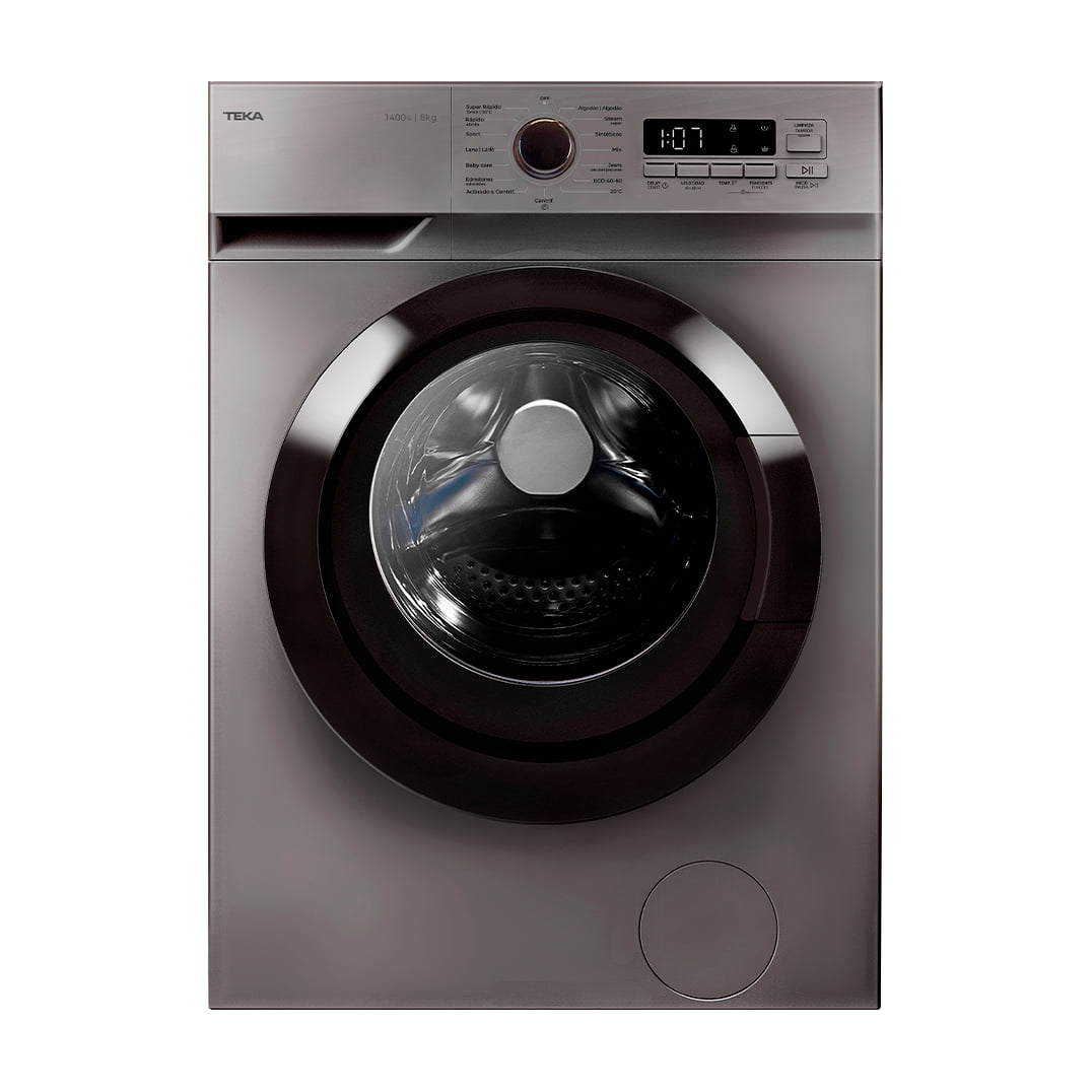 Lavadora Teka WMK 40840 SS de 8 kg y 1400 rpm, inox