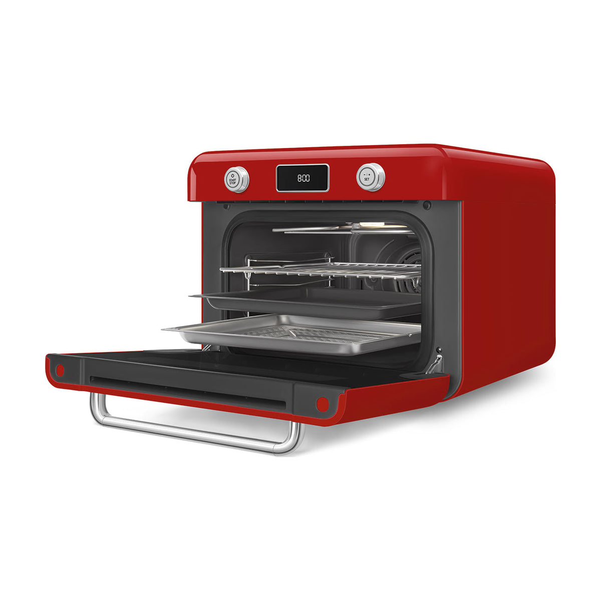 Horno de sobremesa Smeg COF01RDEU con vapor, 30 l, rojo