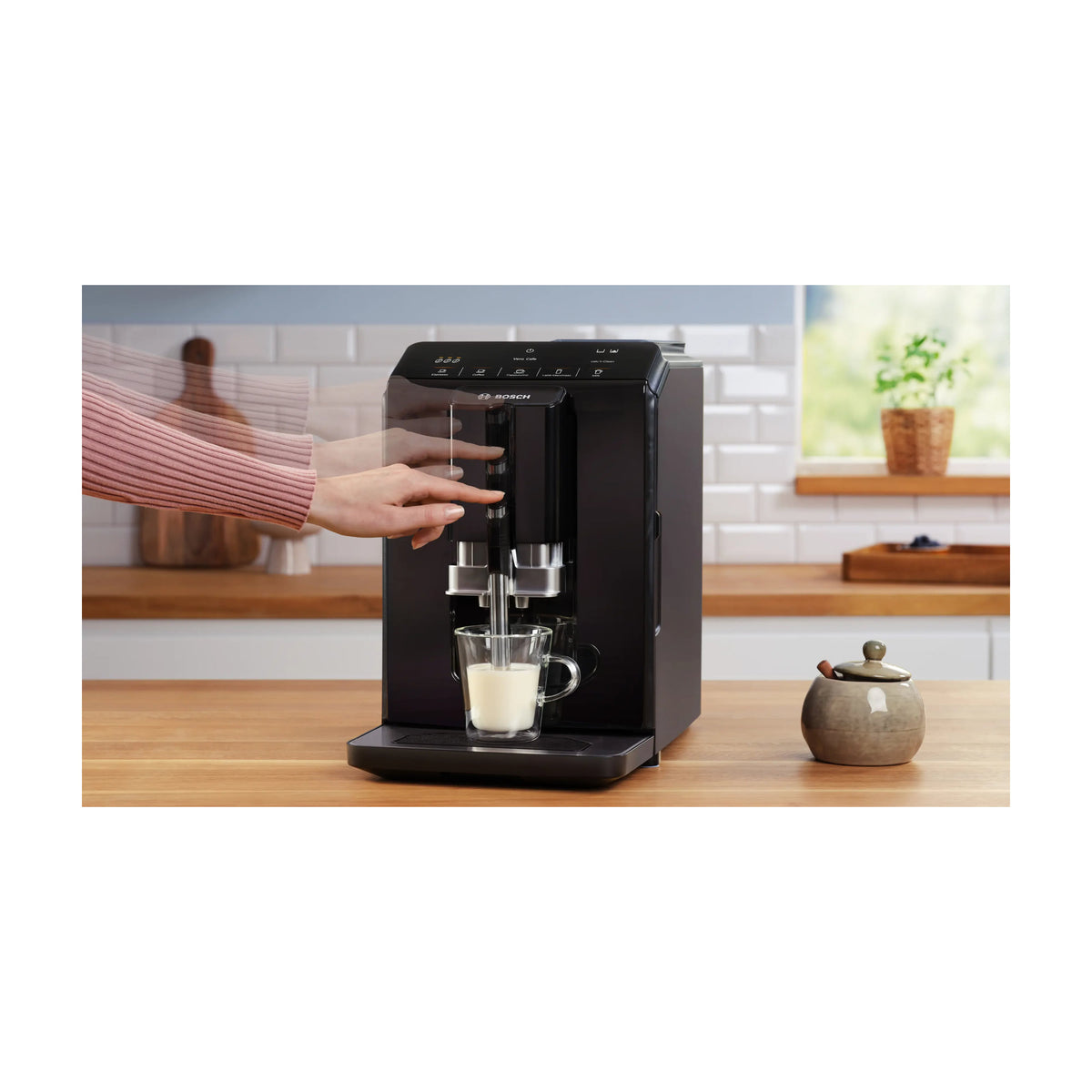 Cafetera superautomática Bosch TIE20119, 15 bares y molinillo cerámico