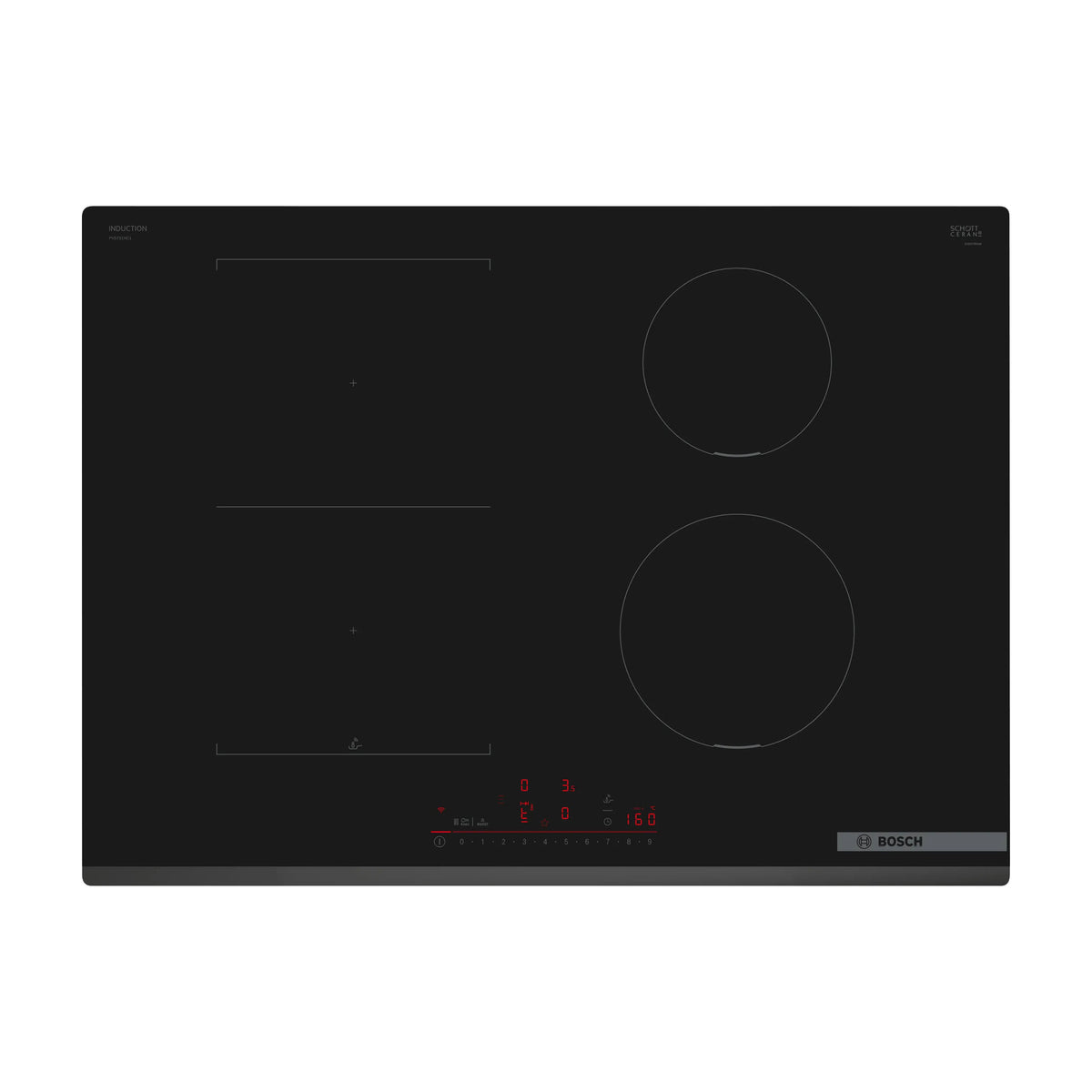 Placa de inducción Bosch PVS731HC1E de 70 cm con 4 zonas y CombiInducción