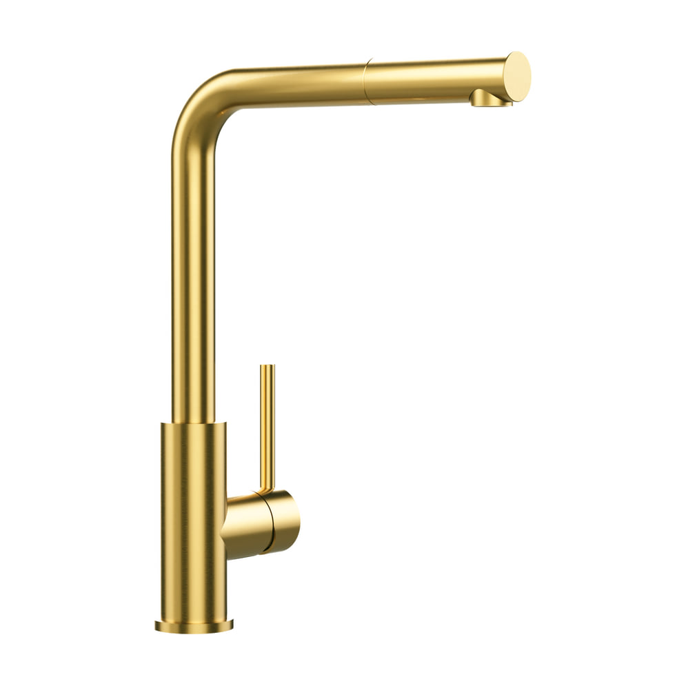 Grifo de cocina Teka UNI 9331 dorado, monomando extraíble y giro de 360°