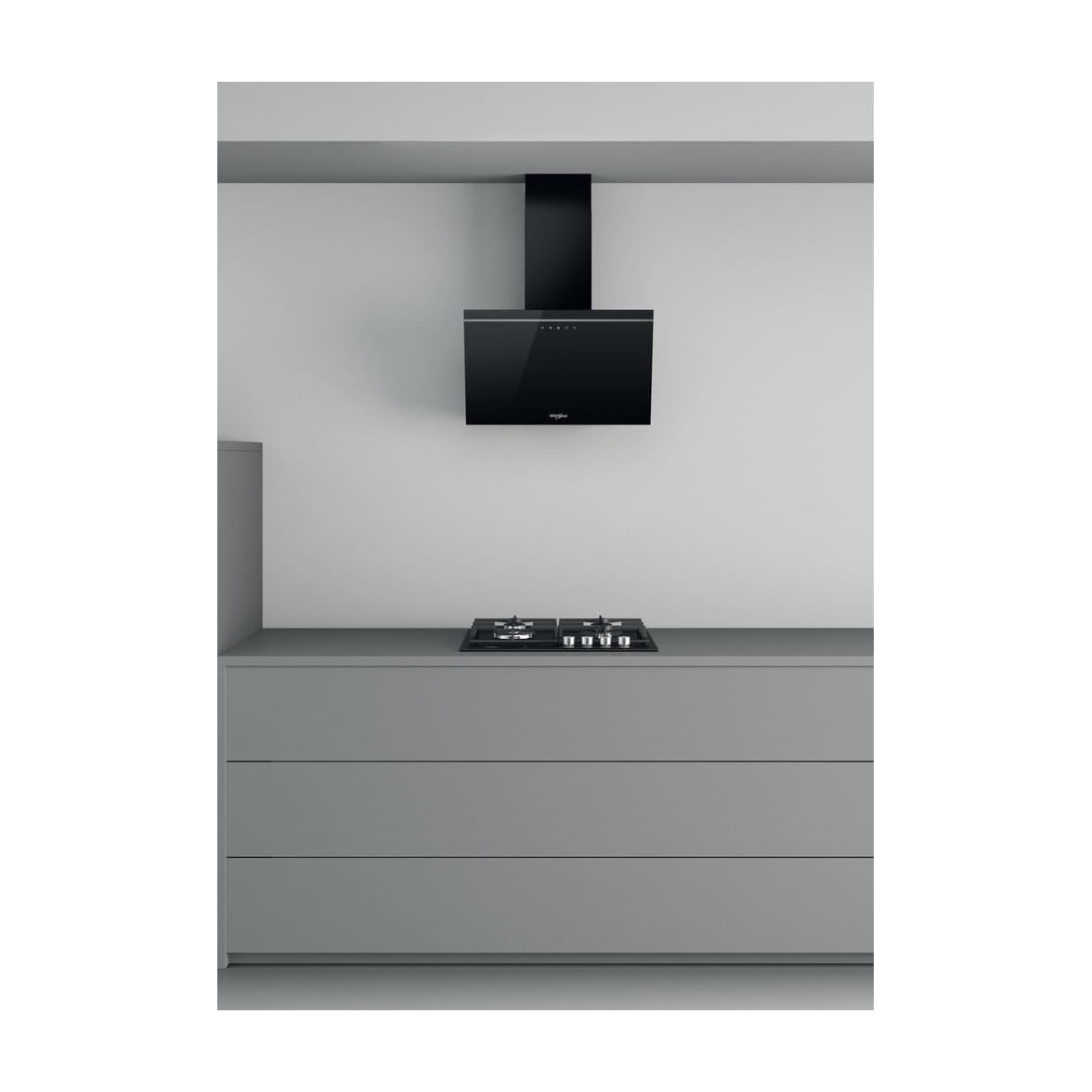 Campana decorativa Whirlpool AKR 62F LT K de 60 cm en cristal negro, clase A