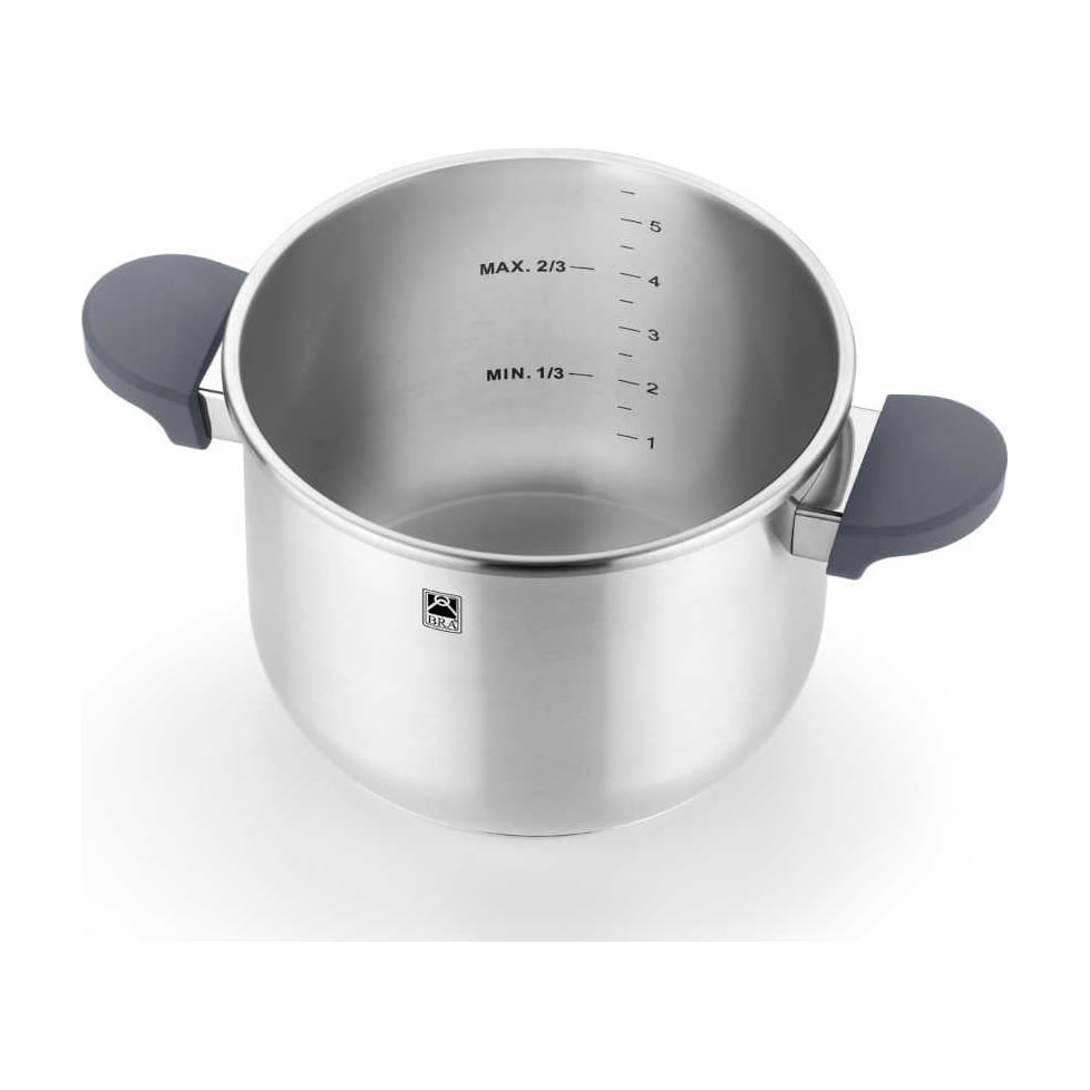 Set de ollas a presión BRA eMotion Duo 4+7 l, inducción y tapa de cristal