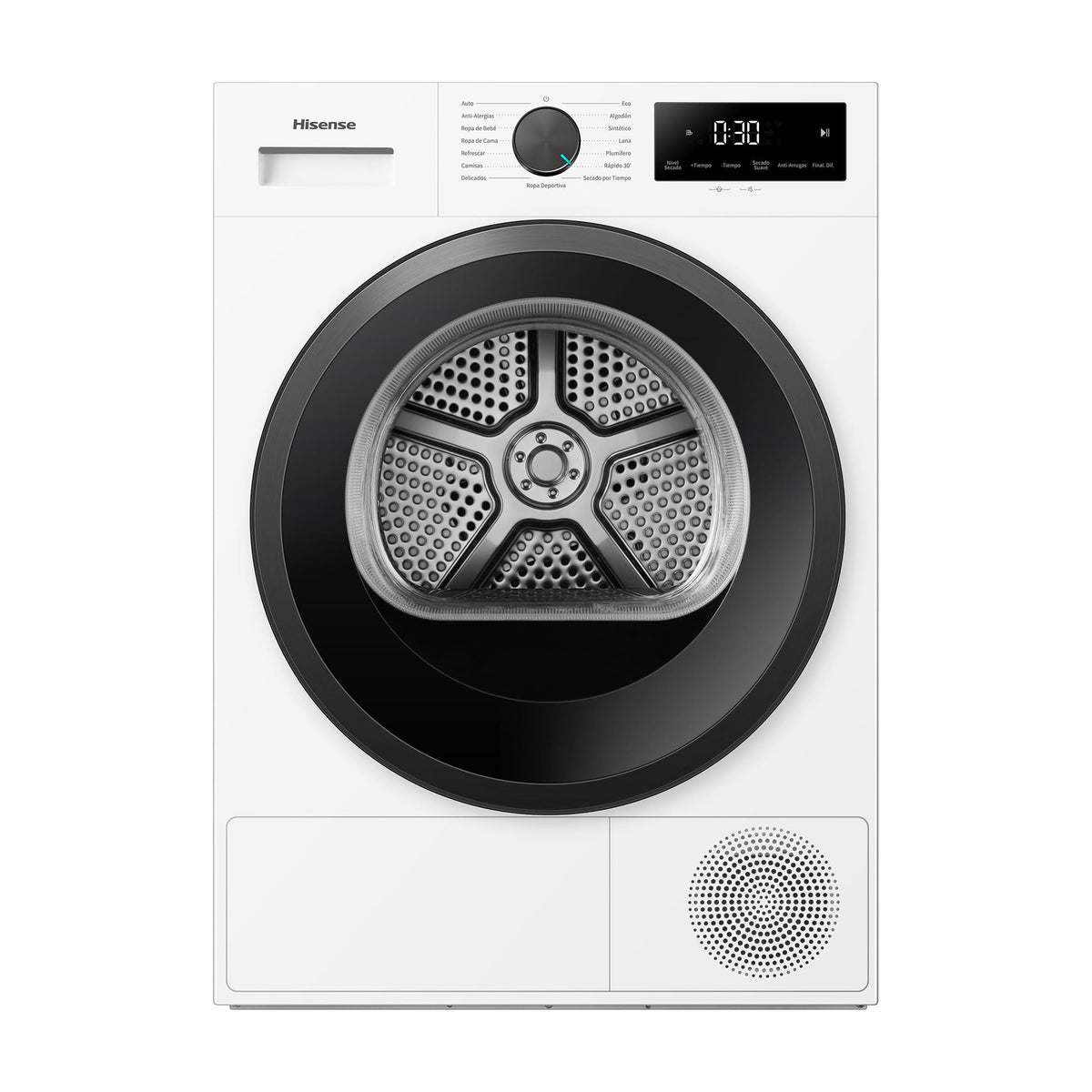 Secadora Hisense DH1I900UWDC de bomba de calor, 9 kg y clase D