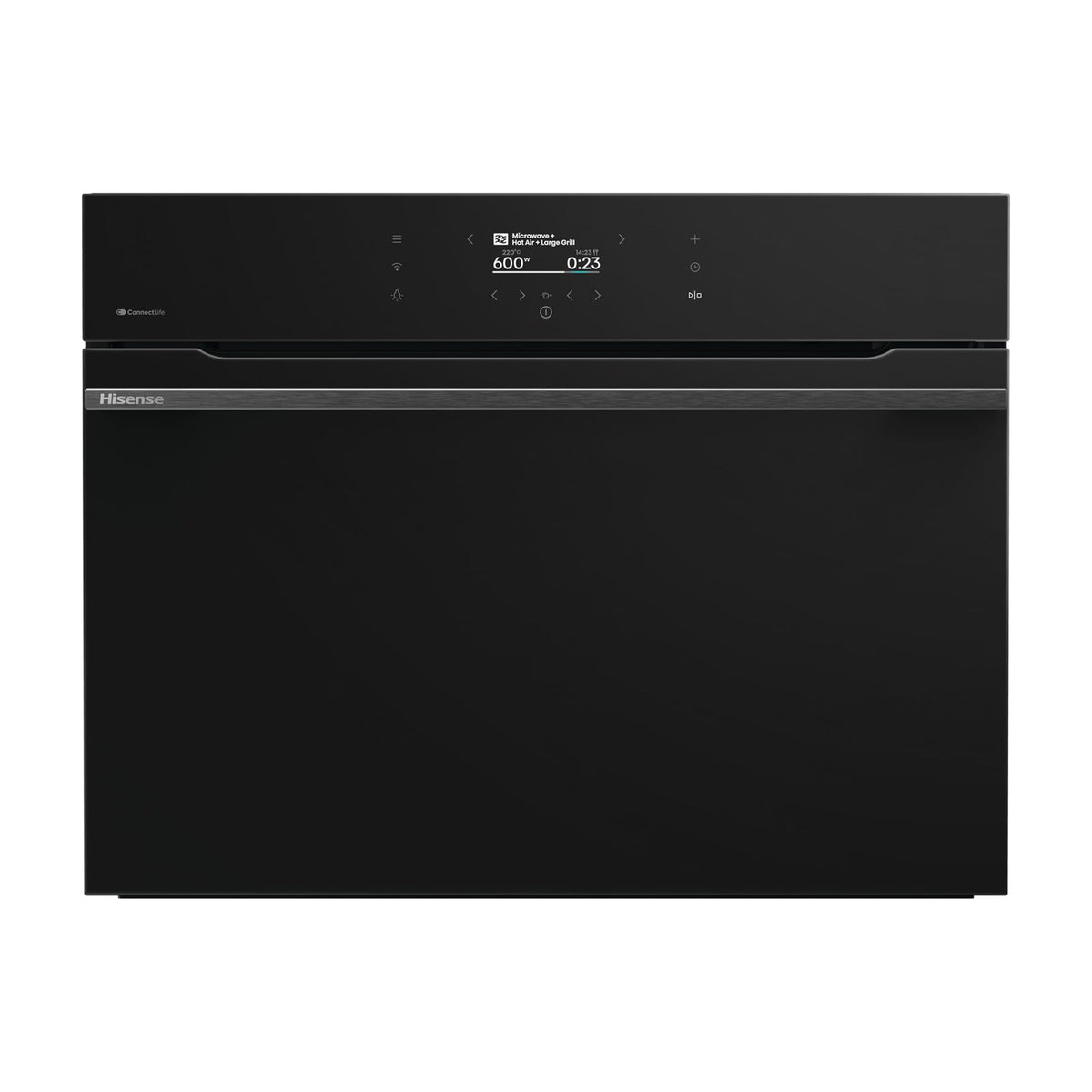 Horno compacto con microondas Hisense BIM406A8B, 50 l, cristal negro