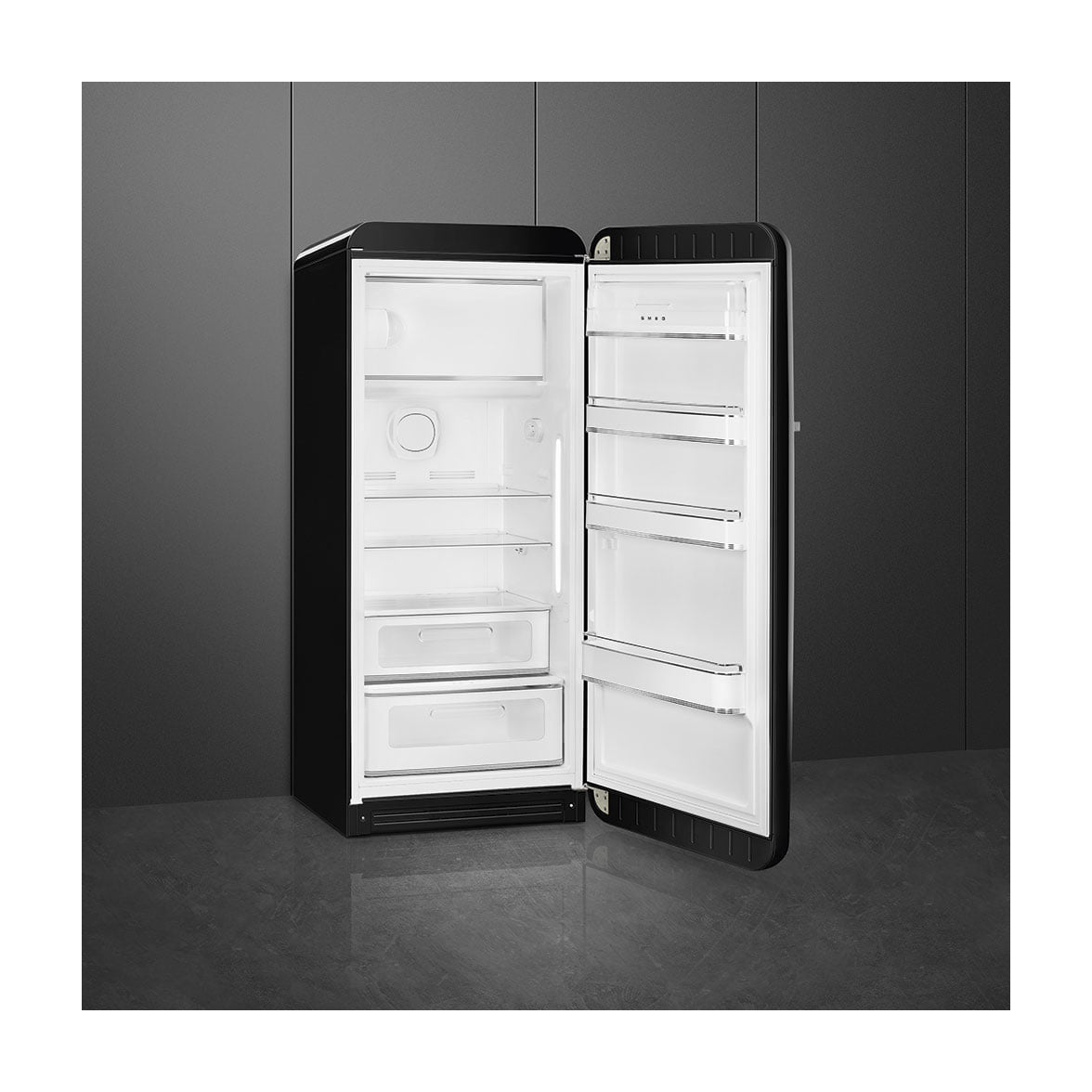 Frigorífico de una puerta Smeg FAB28RBL6 negro, 270 l, clase C