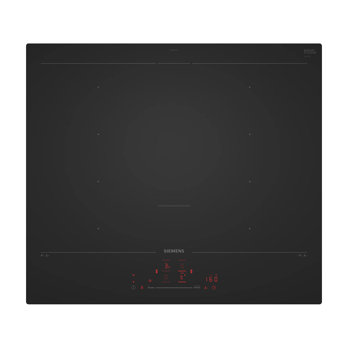Placa de inducción Siemens EX61AHYC1E, 4 zonas flexInducción Plus, negro mate