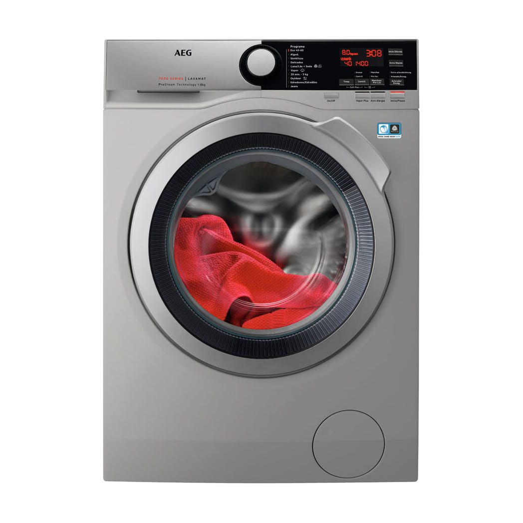 Lavadora AEG L7FEE842S de carga frontal, 8 kg y 1400 rpm