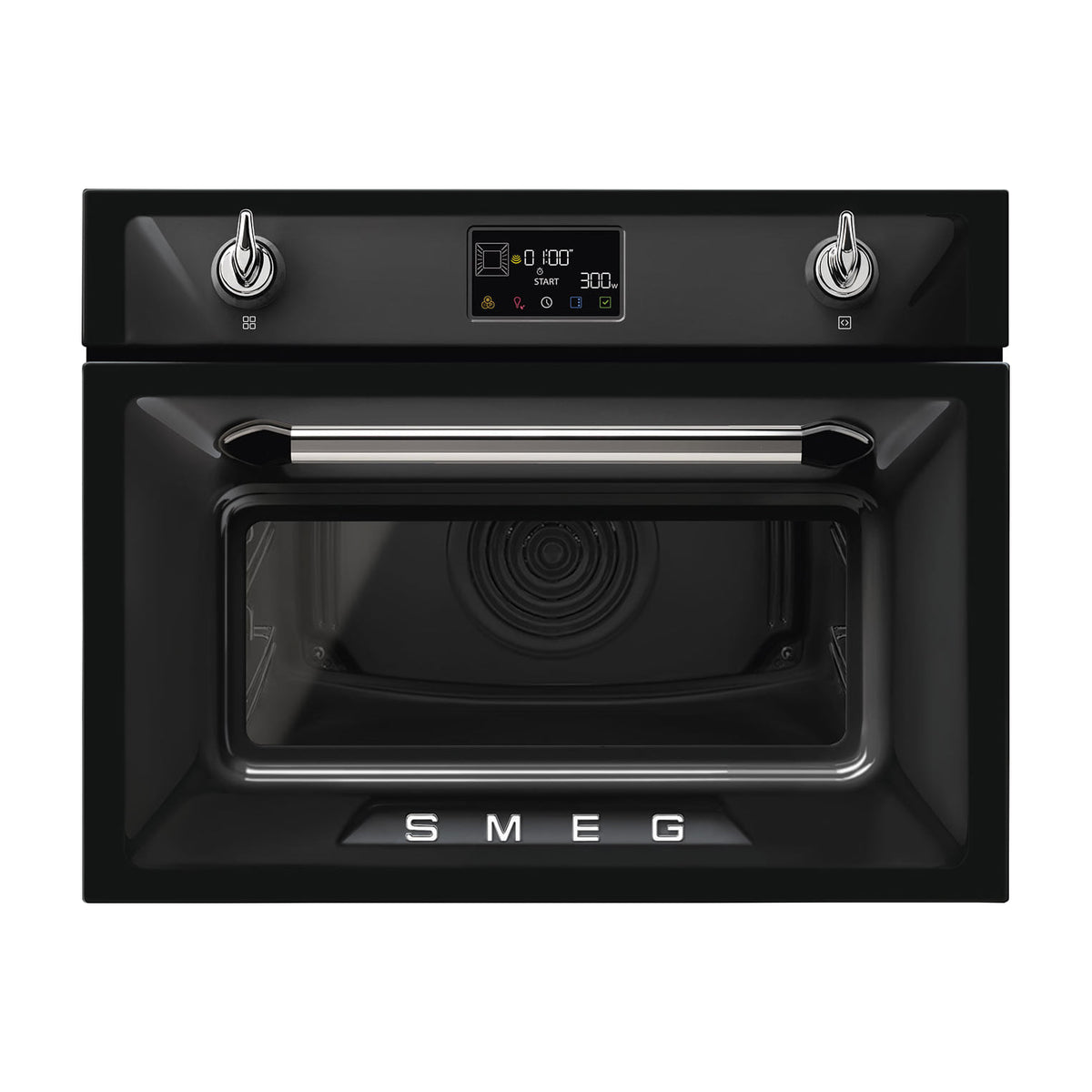 Horno compacto con microondas Smeg SO4902M1N, 40 l, negro