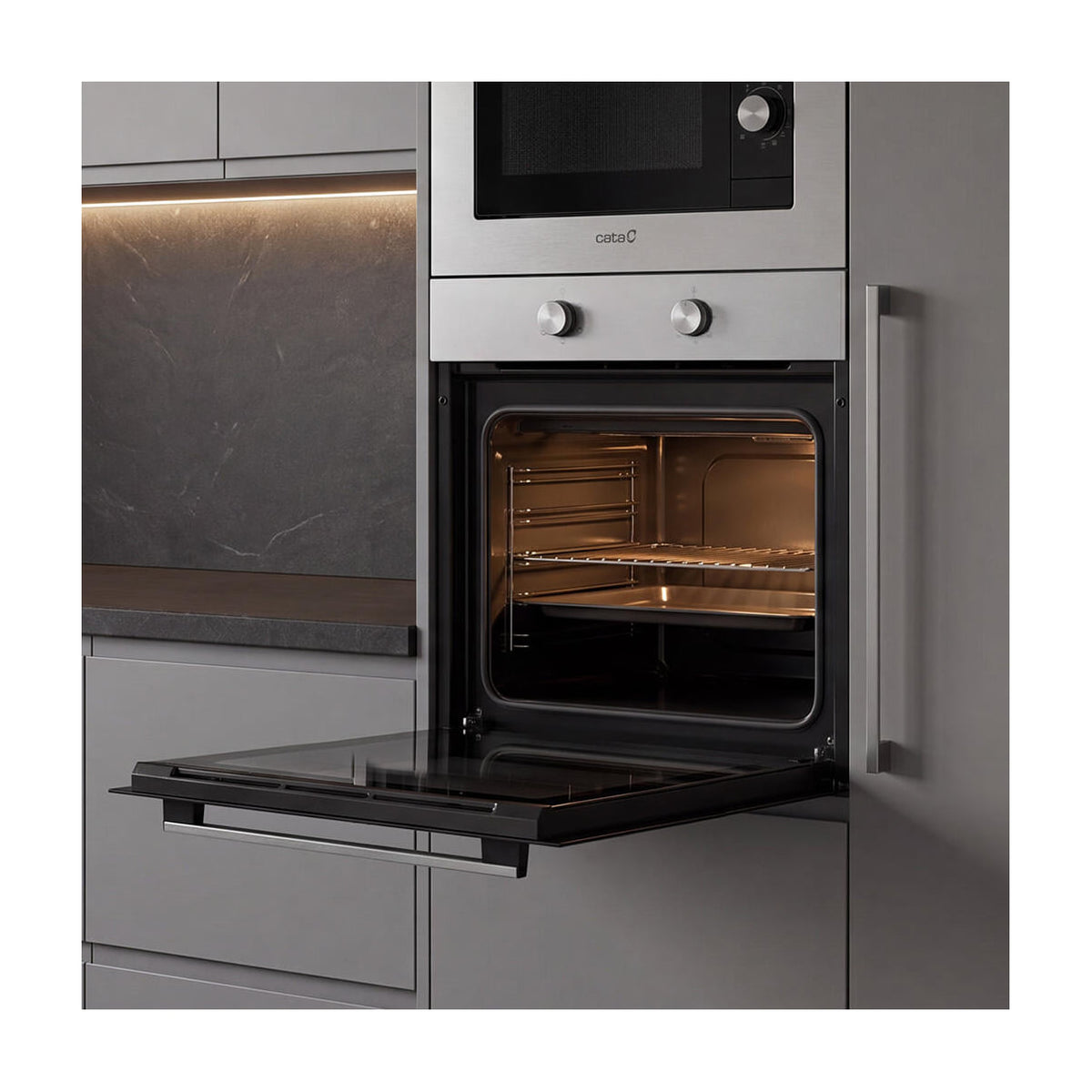 Horno convencional Cata SES 8004 X, 73 litros y 4 funciones