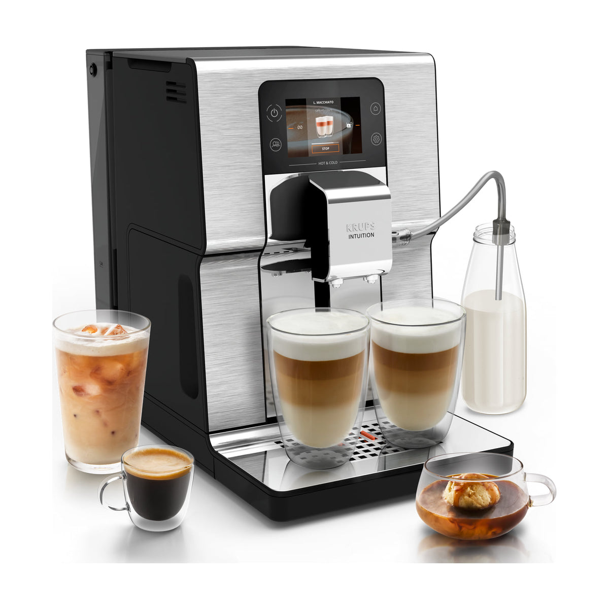 Cafetera superautomática Krups Intuition Experience Hot&Cold EA879EE0, 30 recetas