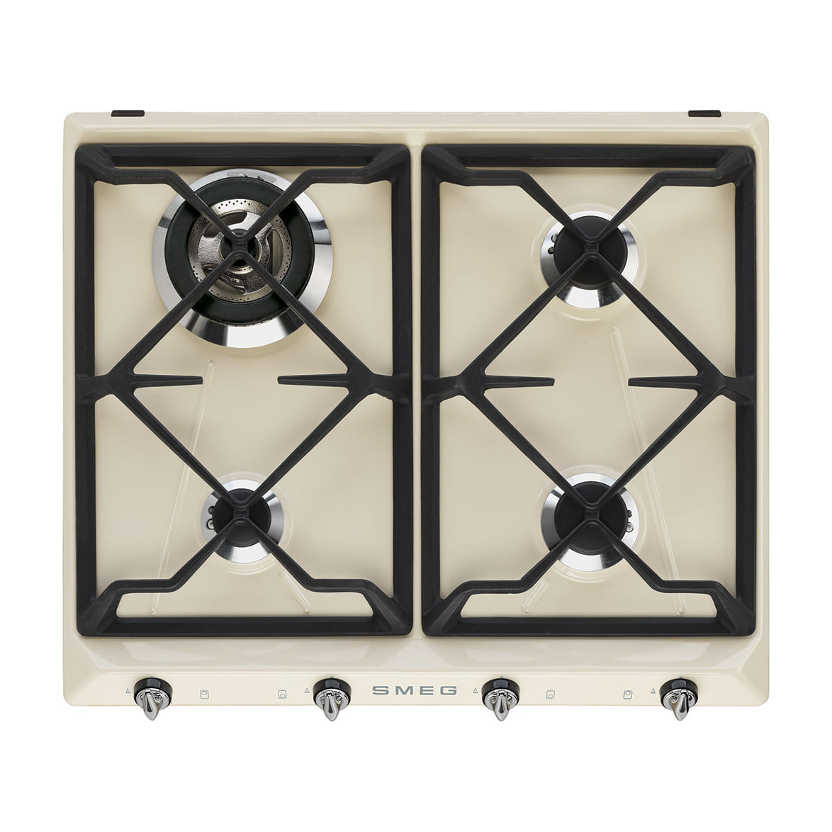 Placa de gas Smeg SR964PGH de 4 zonas, 60 cm, crema