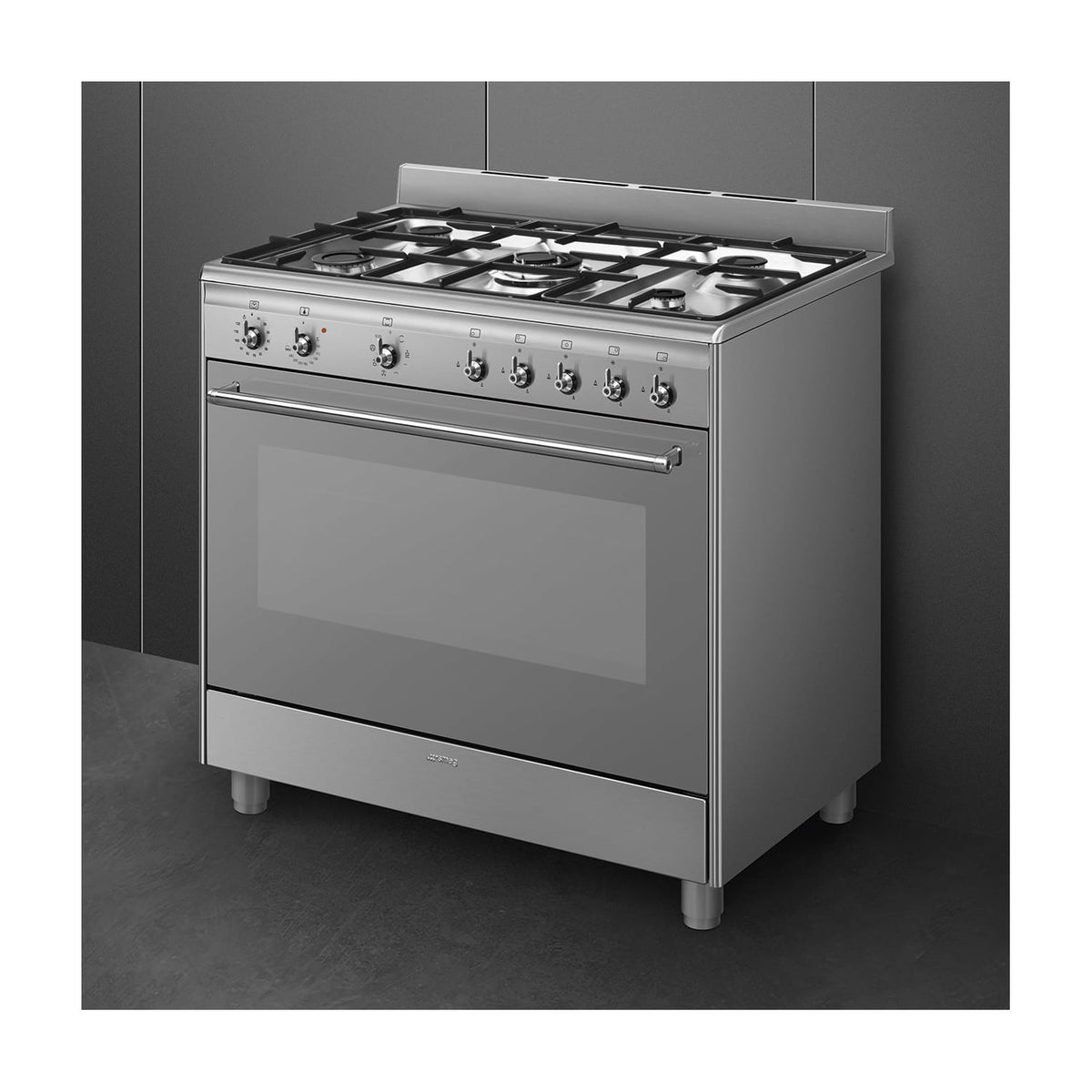 Cocina de gas Smeg SX91GM de 90 cm con horno eléctrico de 115 l