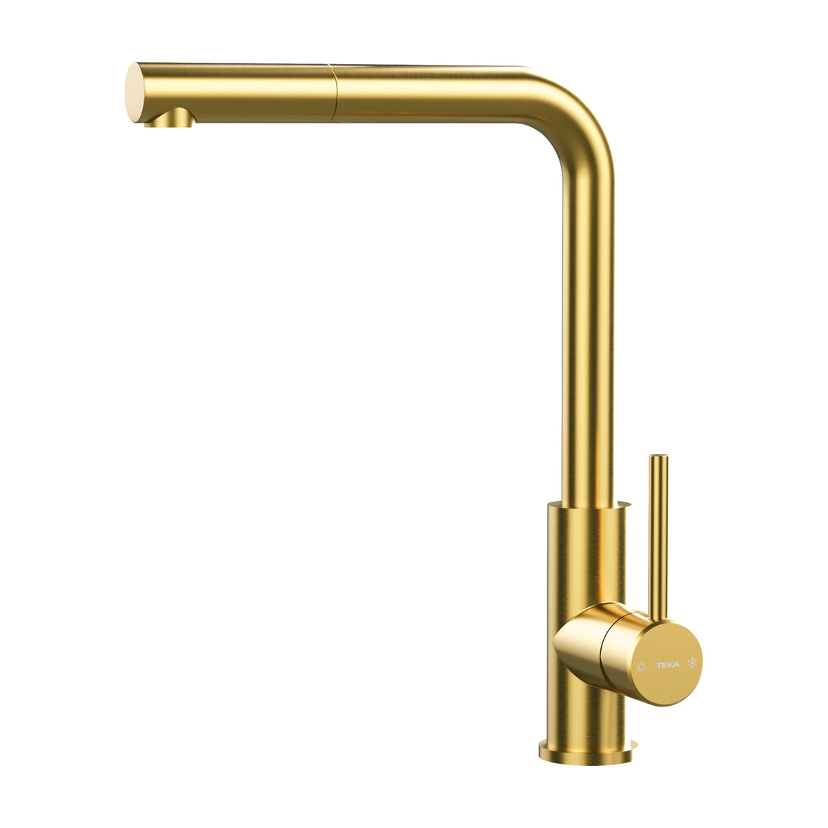 Grifo de cocina Teka UNI 9331 dorado, monomando extraíble y giro de 360°