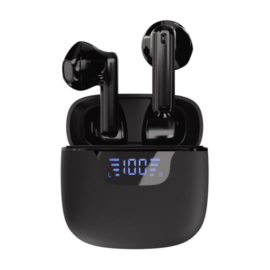 Auriculares Vivanco Union Pair BK True Wireless, Bluetooth 5.3 y estuche con pantalla LED